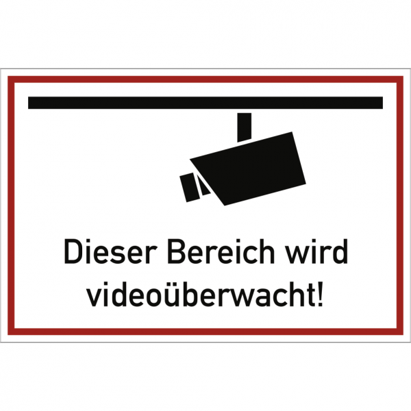 Dreifke® Schild Dieser Bereich wird videoüberwacht!, Kunststoff, 300x200 mm
