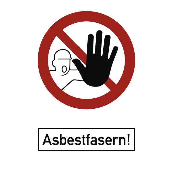 Dreifke® Schild Asbestfasern!, Kombischild, Alu, 500x700 mm