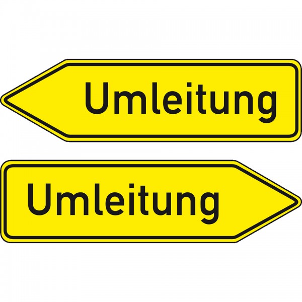 Schild I Verkehrszeichen Umleitungswegweiser doppelseitig, Nr.454-40, Aluminium RA0, reflektierend, 1250x350mm, DIN 67520