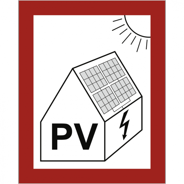 Dreifke® Schild Hinweis auf eine PV-Anlage (Photovoltaikanlage), Alu, 200x250 mm
