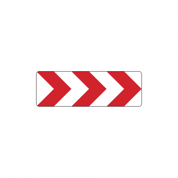 Dreifke® Verkehrszeichen - Richtungstafel in Kurven, Aufstellung links oder rechts | Alu 2 mm, RA1 | 500x500 mm