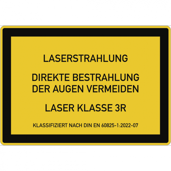 Dreifke® Aufkleber LASER KLASSE 3R DIN 60825-1, Textschild, Folie, 200x140 mm