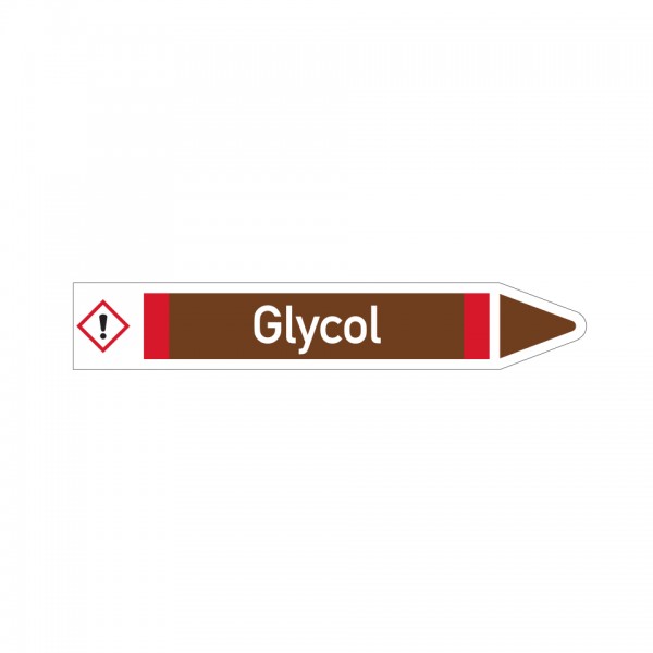 Dreifke® Aufkleber I RKZ-Etikett Glycol, rechts, DIN, braun/weiß/rot, für Ø 25-40mm, 154x26mm, 5 Stück