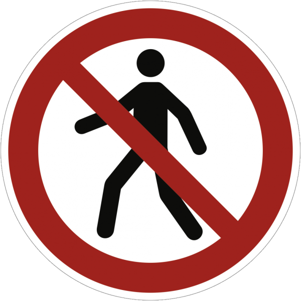 Dreifke® Schild Für Fußgänger verboten ISO 7010, Alu, Ø 315 mm
