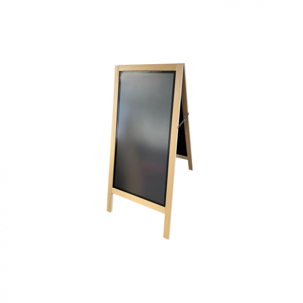 Dreifke® Kundenstopper, Wooden A-Board Light, Tall, mit Tafel aus Stahl und Frontplatte