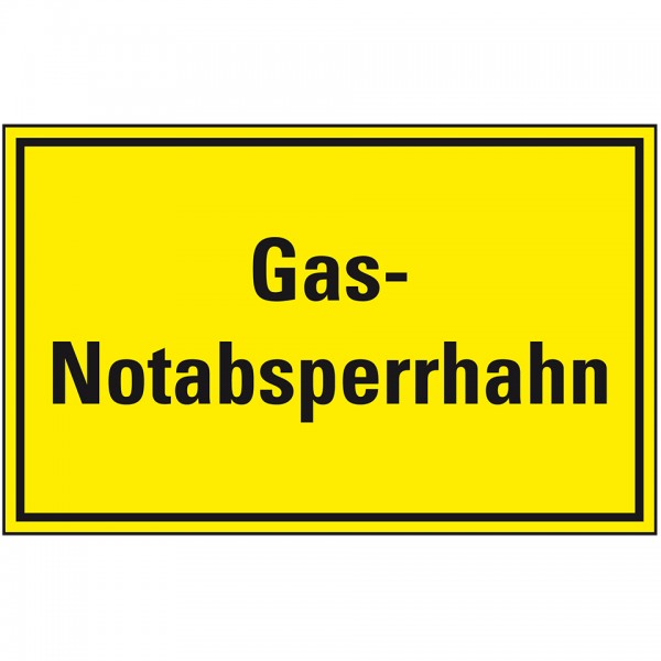 Dreifke® Schild I Hinweisschild Gas-Notabsperrhahn, Kunststoff, 300x200mm