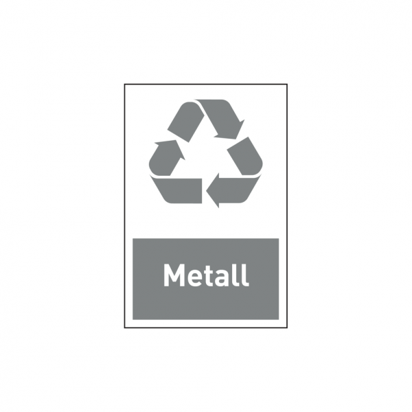 Dreifke® Aufkleber Design-Recyclingschild: Metall, Folie selbstklebend, 150 x 100 mm, Folie selbstklebend 1 Stk.