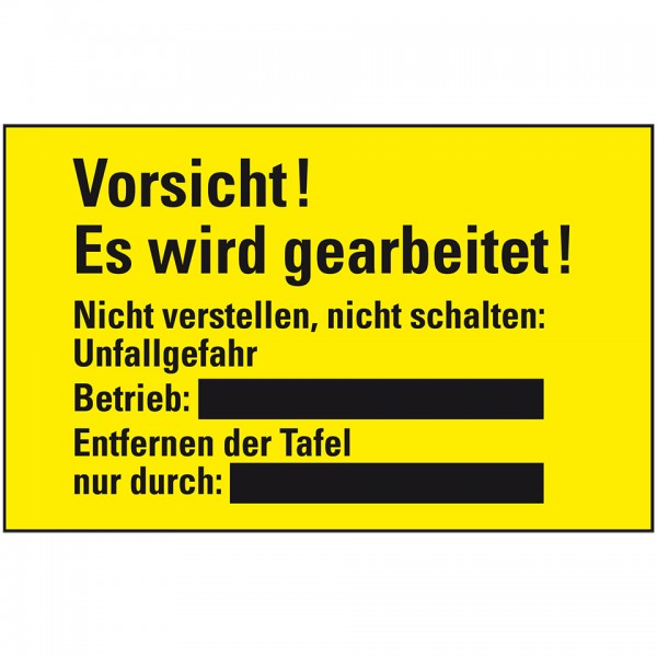 Dreifke® Schild I Schultafellack-Schild Vorsicht! Es wird ...!, gelb/schwarz, Magnetfolie, 300x200mm