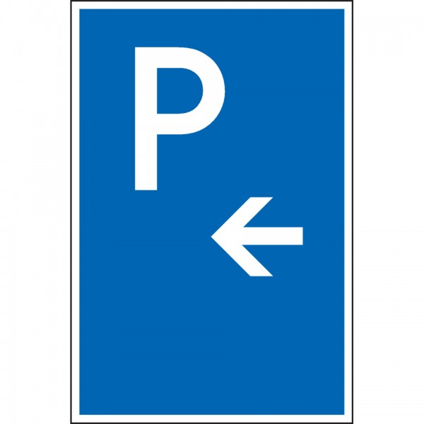 Dreifke® Schild I Parkplatzschild mit Pfeil links, Aluminium, 400x600mm