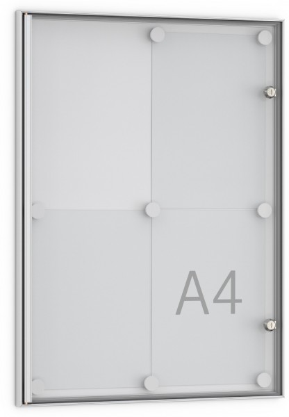 Dreifke® Mini-Schaukasten MN 2 | für Innen | 4 x DIN A4 | 22 mm Bautiefe | Einseitig | abschließbar