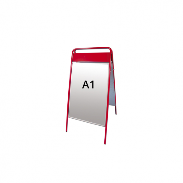 Dreifke® Expo Sign Kundenstopper mit Logoplatte, rot, A1