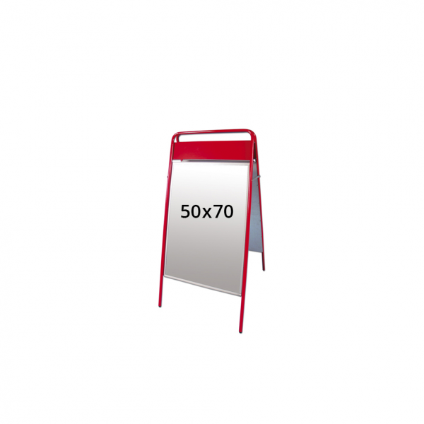 Dreifke® Expo Sign Kundenstopper mit Logoplatte, rot, 50 x 70 cm