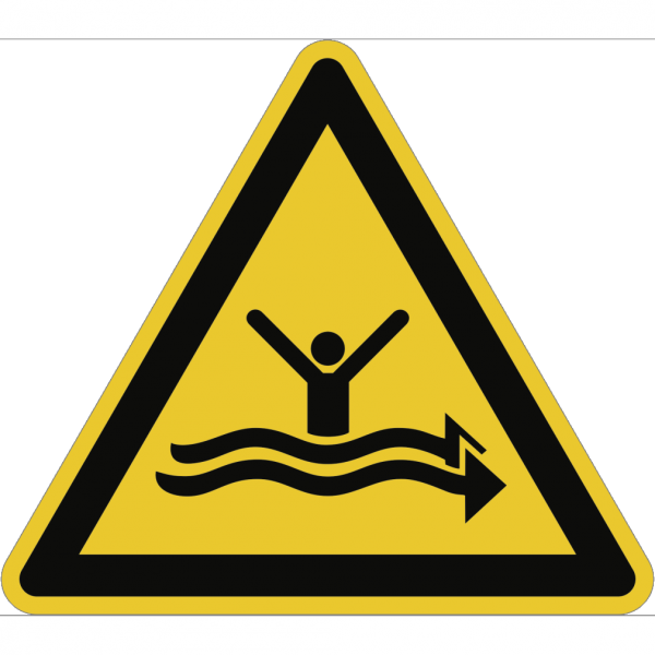 Dreifke® Schild Warnung vor starker Strömung ISO 20712-1, Alu, 400 mm SL
