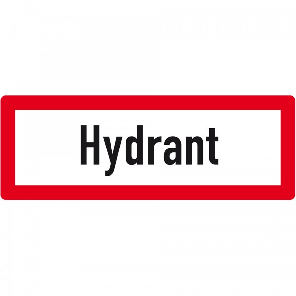 Dreifke® Schild I Feuerwehr-Hinweisschild Hydrant, Aluminium RA0, reflektierend, 594x210mm, DIN 4066