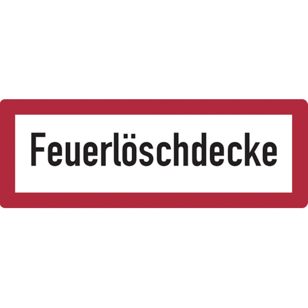 Dreifke® Aufkleber Feuerwehrschild, Feuerlöschdecke - DIN 4066 | 297x105 mm, 1 Stk