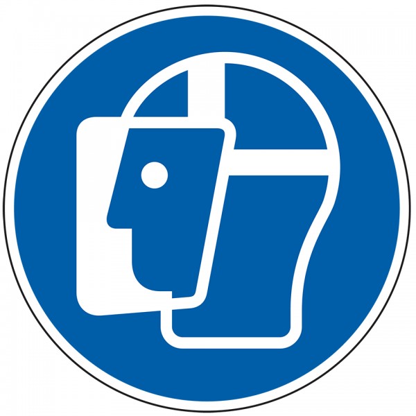 Schild I Gebotsschild Gesichtsschutz benutzen, Kunststoff, Ø 200mm, ASR A1.3, DIN EN ISO 7010 M013