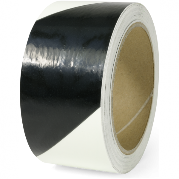 Dreifke® Aufkleber Markierungsstreifen linksweisend,Folie,langnachleucht./schwarz,160-mcd,50mmx16m
