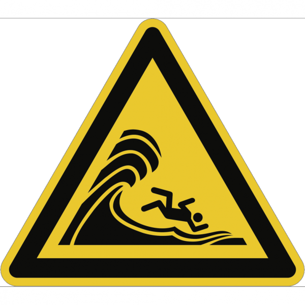 Dreifke® Schild Warnung vor hoher Brandung oder hohen brechenden... ISO 20712-1, Alu, 400 mm SL