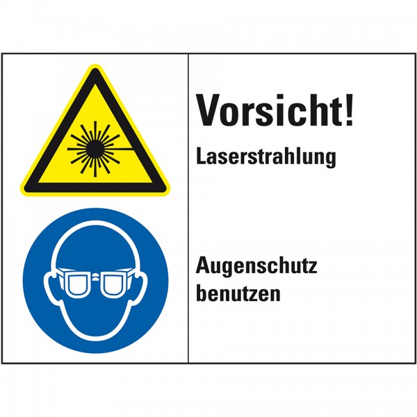 ISO 3864-2 Folie 200x150mm Laserstrahlung Kombischild Vorsicht Augen.. 