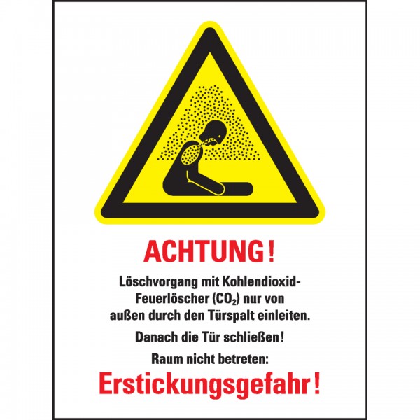 Dreifke® Schild I Warn-Kombischild CO²-Feuerlöscher - Löschen d.Türspalt, ISO, Kunststoff, 300x400mm