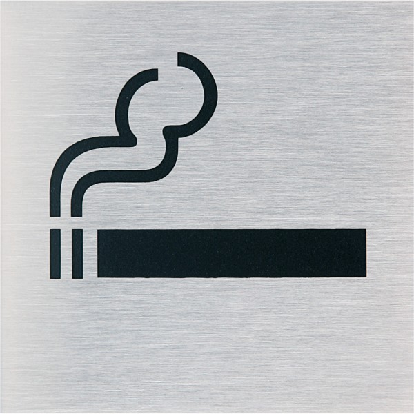 Dreifke® Edelstahl-Schild, selbstklebend &quot;Rauchen gestattet&quot;, 7x7cm (BxH), 1 Stück, Praxisbewährtes Gebotszeichen