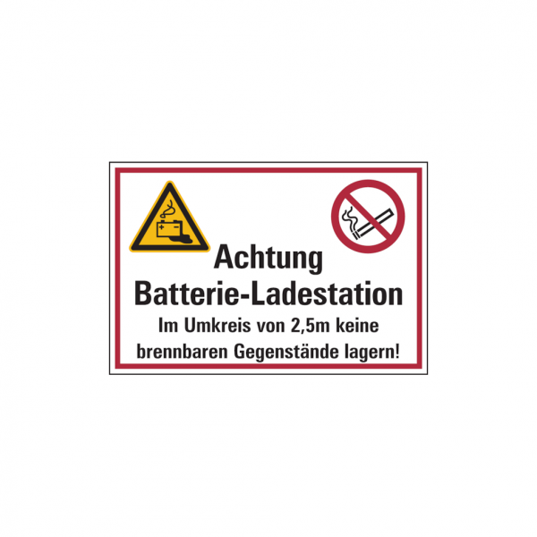 Dreifke® Hinweisschild, Batterie-Ladestation, 200 x 300 mm, PVC 1 Stk.