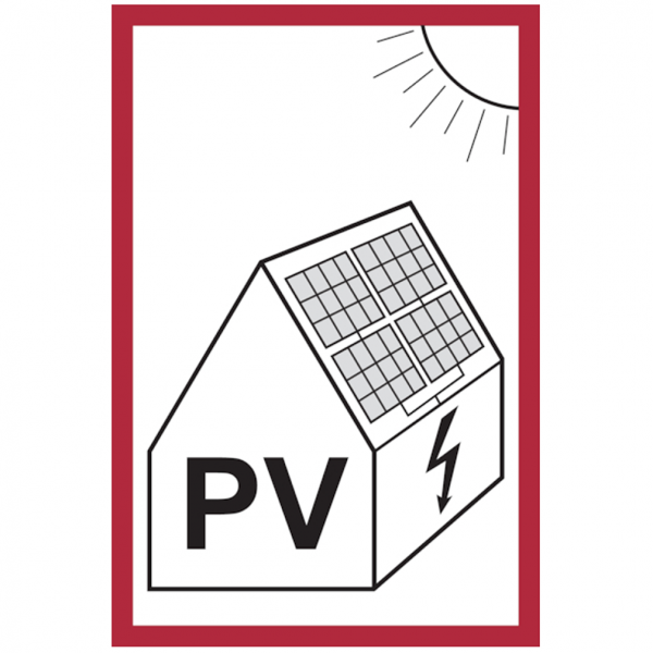 Dreifke® Feuerwehrschild, PV (für Solaranlagen) - DIN VDE 0100-712 (DGUV Information 203-052) | PVC | 200x300 mm, 1 Stk