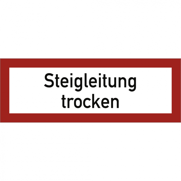 Dreifke® Aufkleber Steigleitung trocken, Folie, 297x105 mm