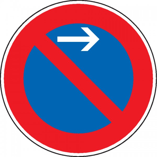 Schild I Verkehrszeichen Eingeschränktes Haltverbot Anfang, Nr.286-21, Alu RA2, reflektierend, Ø 600mm, DIN 67520