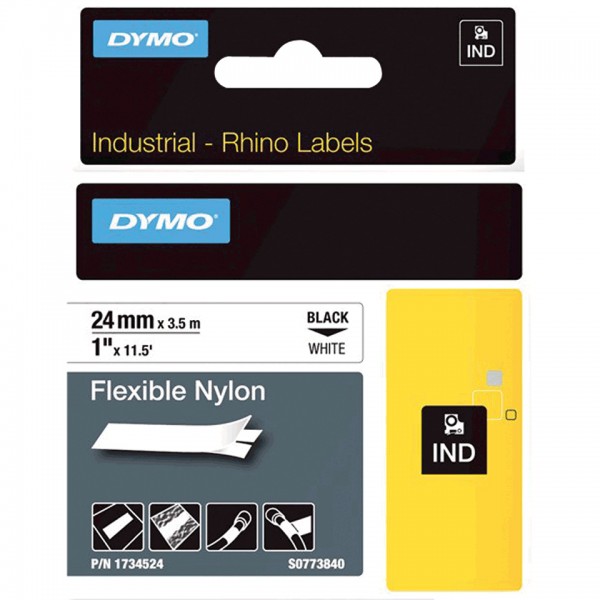 DYMO Nylonband, zur Markierung von Kabeln und Drähten, gelb, 12mm, 3,5m