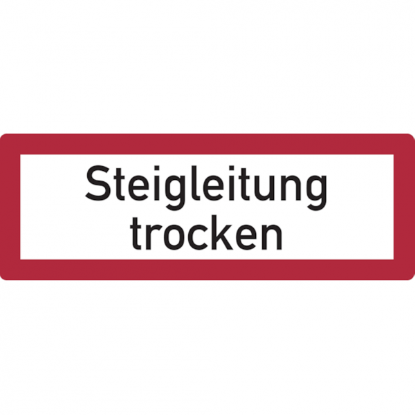 Dreifke® Aufkleber Feuerwehrschild, Steigleitung trocken - DIN 4066 | 297x105 mm, 1 Stk