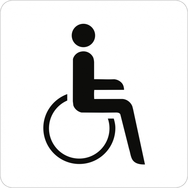 Dreifke® Schild Piktogramm WC Behinderte/barrierefrei, Kunststoff, 160x160 mm
