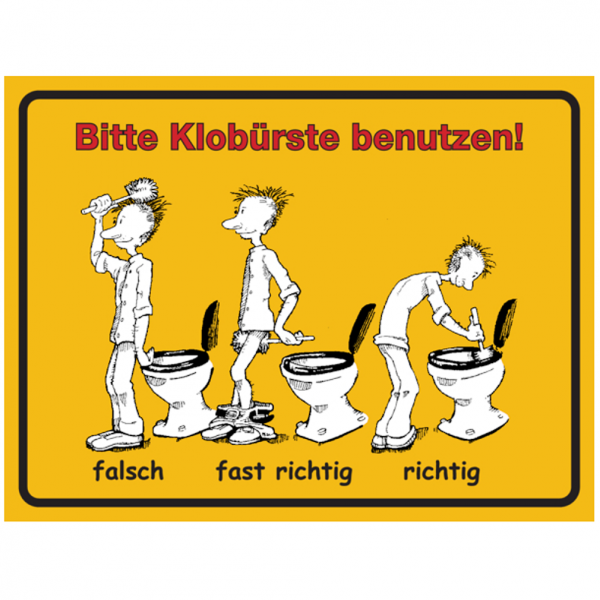 Dreifke® WC-Kennzeichnung Bitte Klobürste benutzen | Alu geprägt | 200x150 mm, 1 Stk