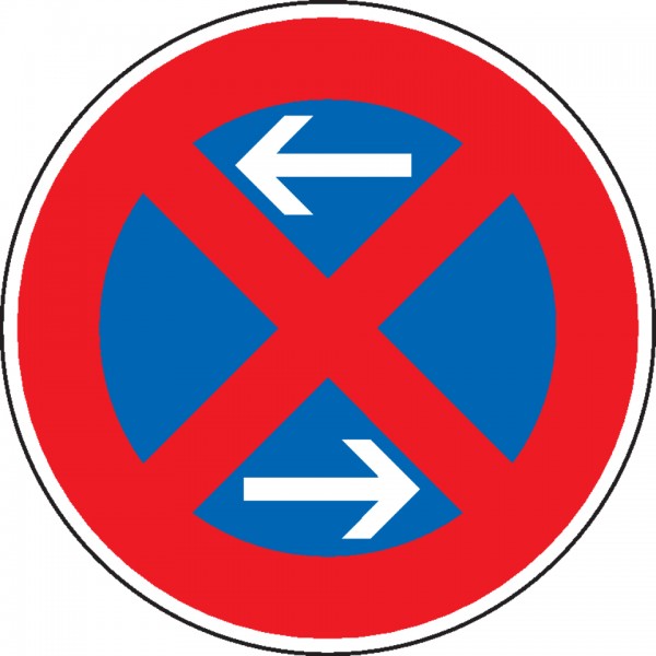Schild I Verkehrszeichen Absolutes Haltverbot Mitte, Nr.283-30, Aluminium RA2, reflektierend, Ø 600mm, DIN 67520