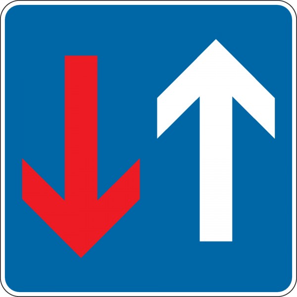 Schild I Verkehrszeichen Vorrang vor Gegenverkehr, Nr.308, Aluminium RA2, reflektierend, 600x600mm