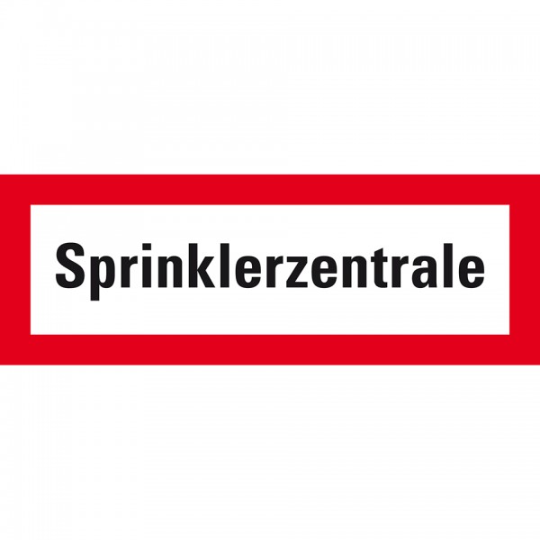 Dreifke® Aufkleber I Feuerwehrzeichen Sprinklerzentrale, DIN 4066, Folie, selbstklebend, 297x105mm, DIN 4066