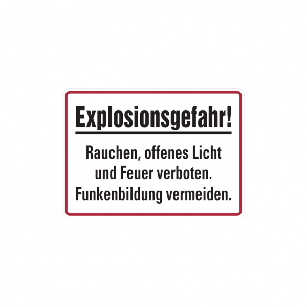 Dreifke® Hinweisschild, Explosionsgefahr!, 250 x 350 mm, Aluminium geprägt, Alu geprägt 1 Stk.