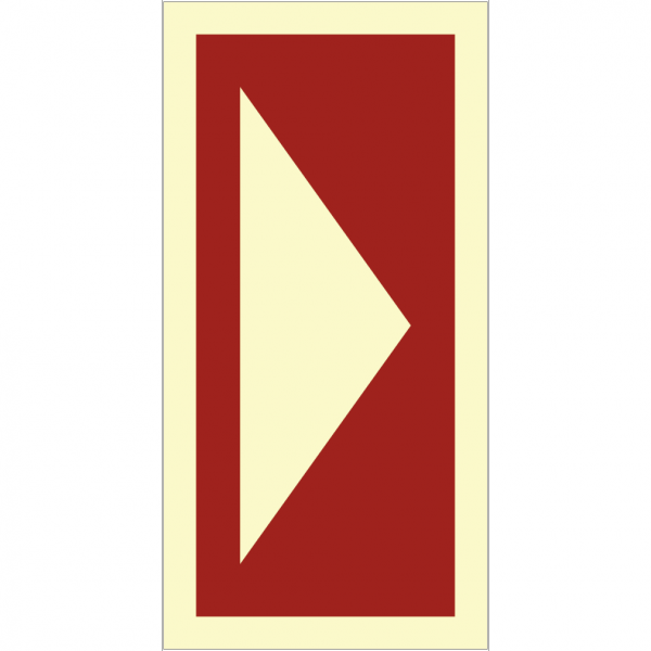 Dreifke® Schild Richtungsangabe für Brandschutzeinrichtungen, Alu, nachleucht., 74x148 mm
