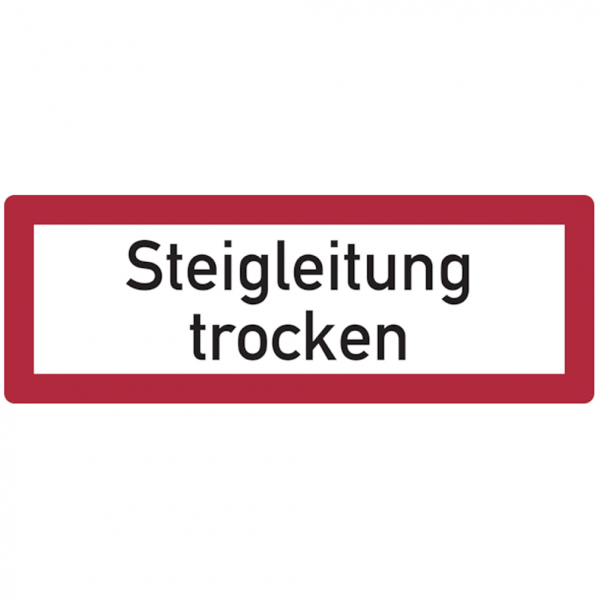 Dreifke® Feuerwehrschild, Steigleitung trocken - DIN 4066 | Alu geprägt | 297x105 mm, 1 Stk