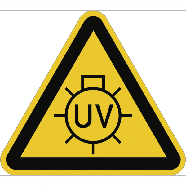 Dreifke® Warnung vor UV-Strahlung, Folie, 50 mm SL, 6 Stück/Bogen