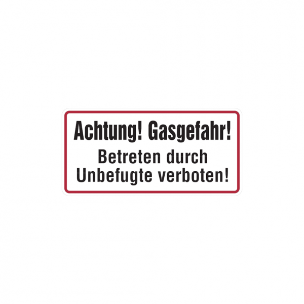 Dreifke® Hinweisschild, Achtung! Gasgefahr!, 170x350mm, Alu geprägt, Alu geprägt 1 Stk.