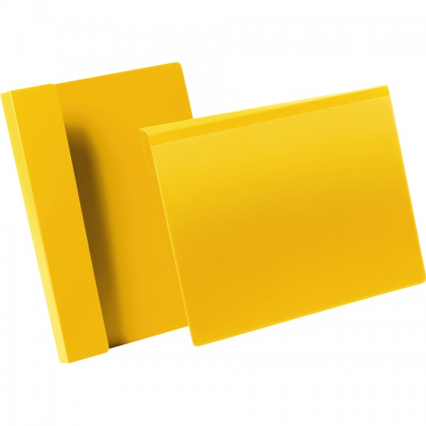 DURABLE Kennzeichnungstasche, mit Falz, gelb/transparent, 210x148mm (A5), 50/VE