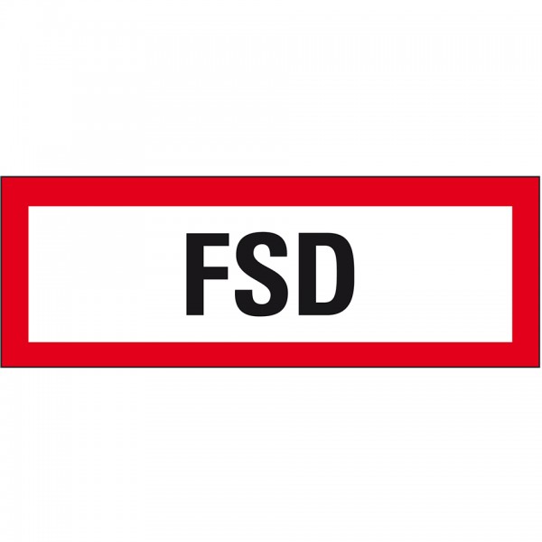 Dreifke® Aufkleber I Feuerwehrschild FSD, Folie, selbstklebend, 297x105mm, DIN 4066