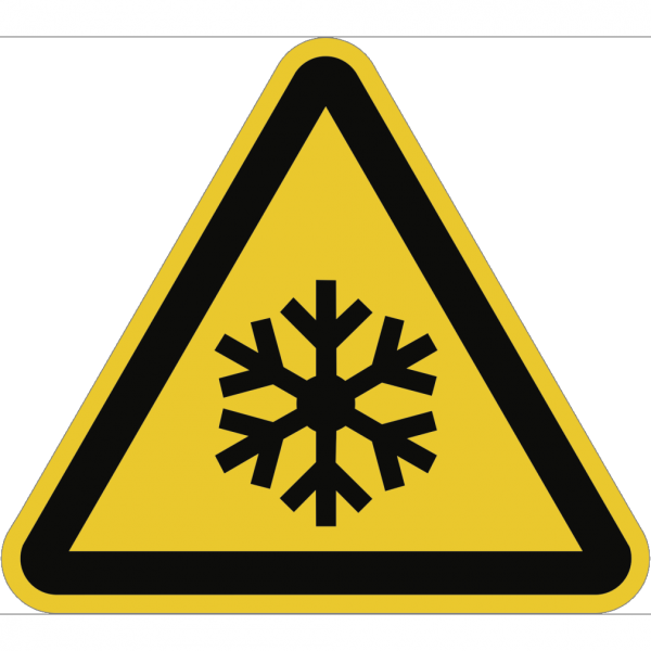 Dreifke® Aufkleber Warnung vor niedriger Temperatur/Frost ISO 7010, Folie, 100 mm SL