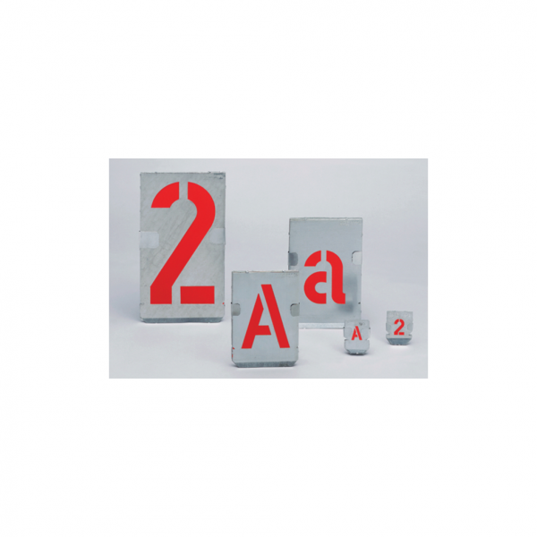 Signierschablonen, Zinkblech, Großbuchstaben - Set = Buchstaben von A - Z (26 Stk.) | 0x50 mm, 26 Stk