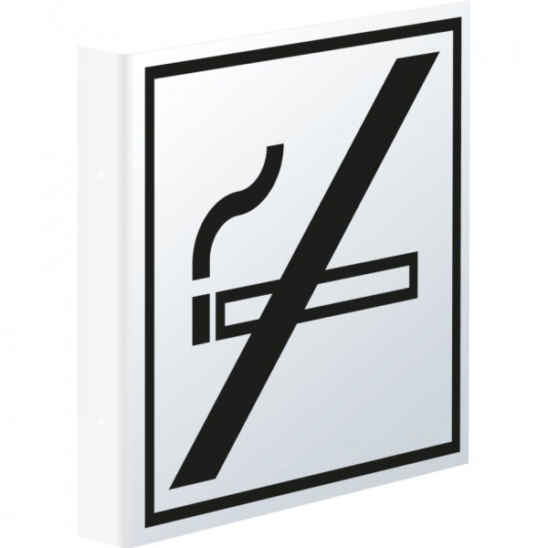 Dreifke® Kunststoff-Fahnenschild &quot;Rauchen verboten&quot;, 15x15cm (BxH), 1 Stück, Praxisbewährtes Gebotszeichen