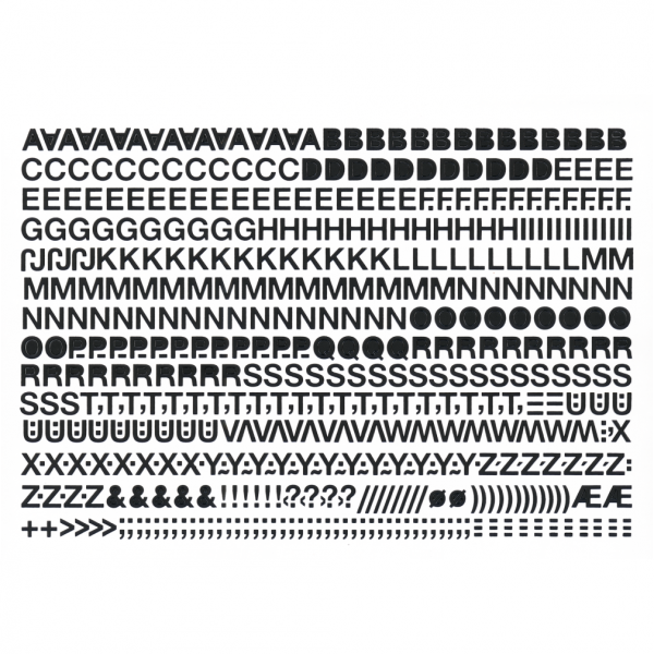 Aufkleber Großbuchstaben schwarz, Folie, 10 mm, 1 Bogen