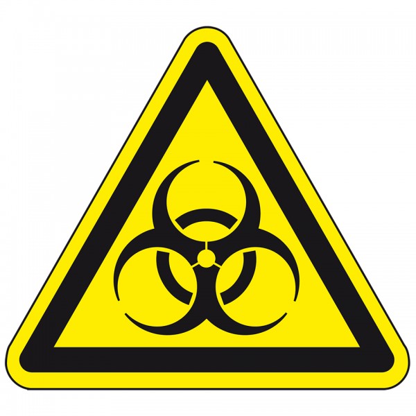 Dreifke® Schild I Warnschild Warnung vor Biogefährdung, Kunststoff, SL 200mm, ASR A1.3, DIN EN ISO 7010 W009