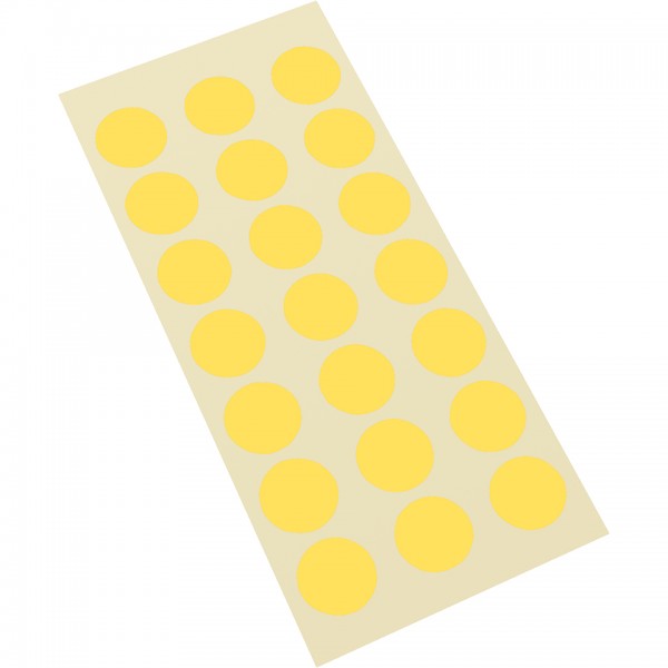 Dreifke® Aufkleber I Markierungspunkt, blanko, gelb, Haftpapier, ablösbar, Ø 25mm, 21/Bogen