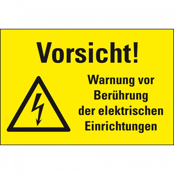 Dreifke® Schild I Kombi-Warnschild Vorsicht! Warnung vor Berührung..., Kunststoff, 200x120mm
